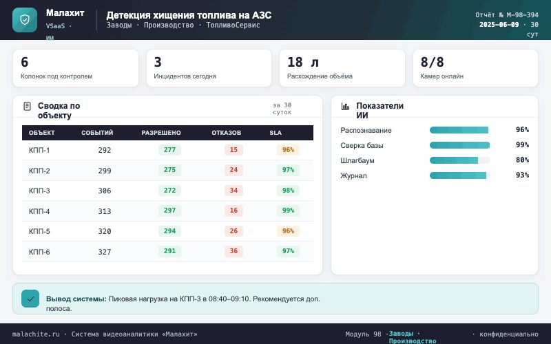 Отчёт за период — Система Малахит